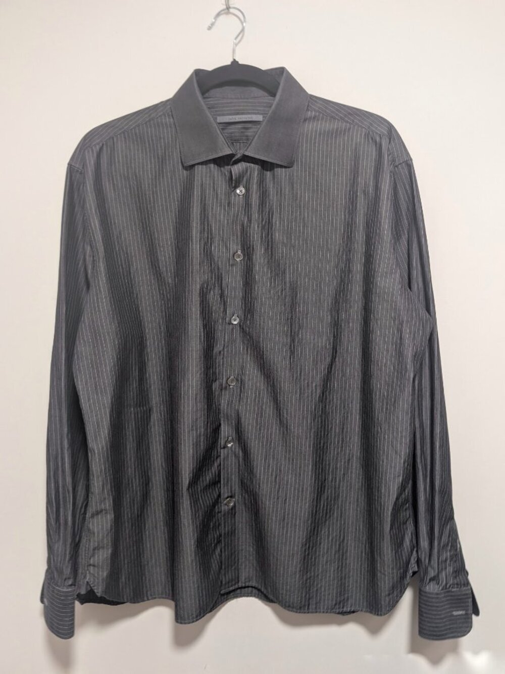 John Varvatos | Pinstripe Button Down Shirt In Charcoal